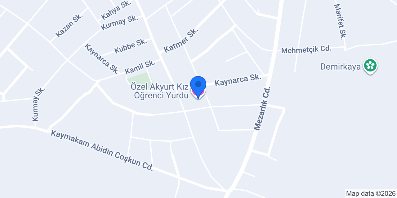 Özel Akyurt Kız Öğrenci Yurdu konumu