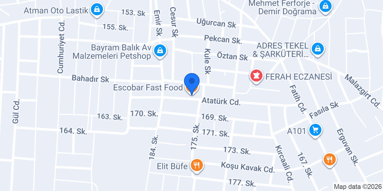 Escobar Fast Food konumu