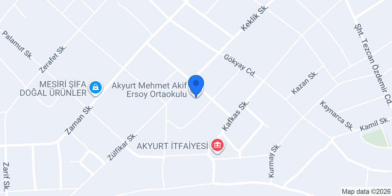 Akyurt Mehmet Akif Ersoy Ortaokulu konumu