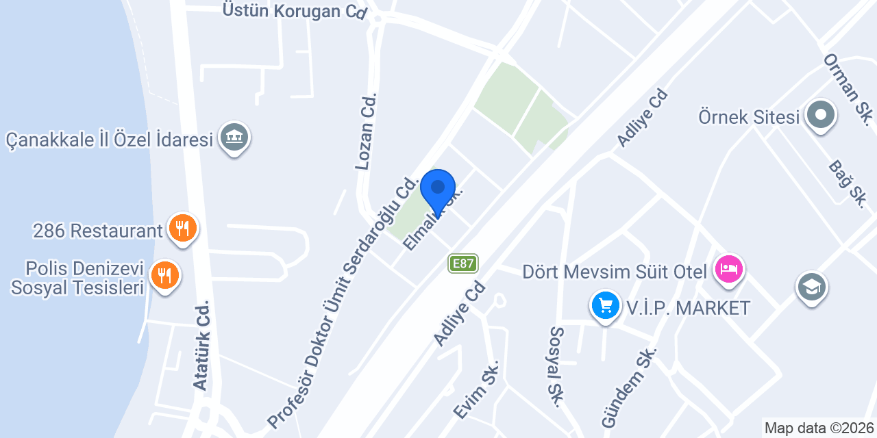 Tusdata Çanakkale Şube konumu
