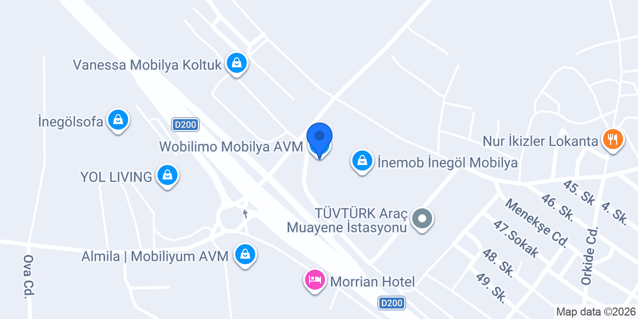Wobilimo Mobilya AVM konumu