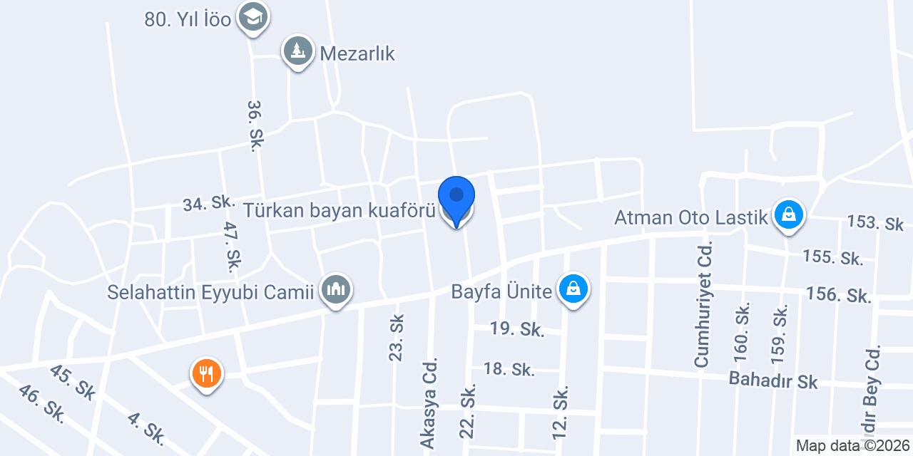 Türkan bayan kuaförü konumu