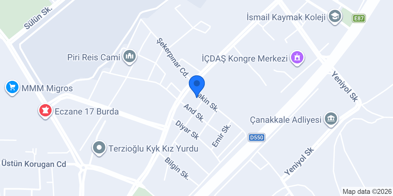 çanakkale Tost Durağı konumu