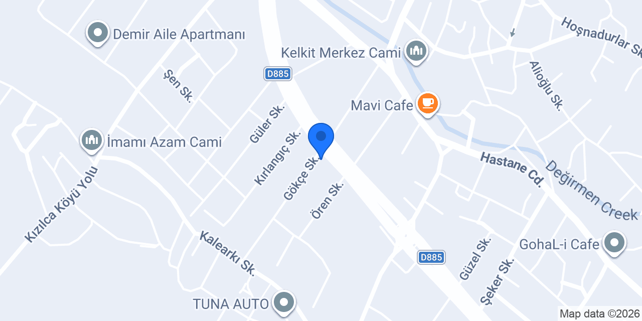 Kelkit kafe dondurma konumu