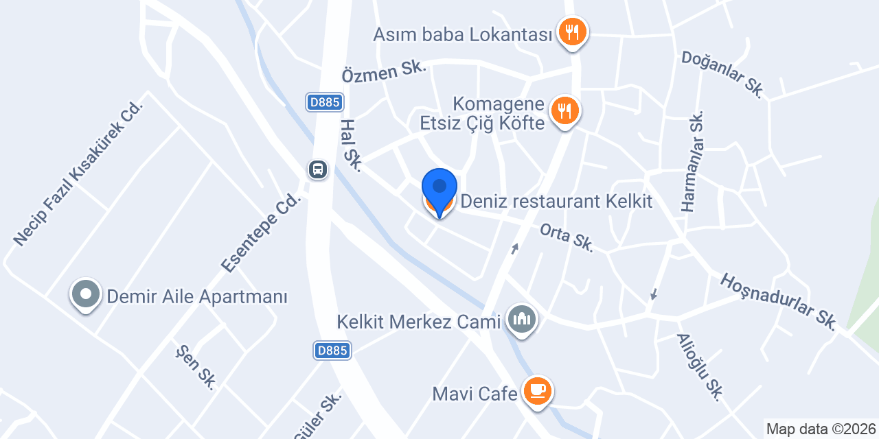 Deniz restaurant Kelkit konumu