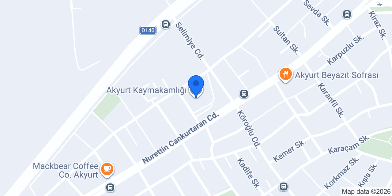 Akyurt Kaymakamlığı konumu