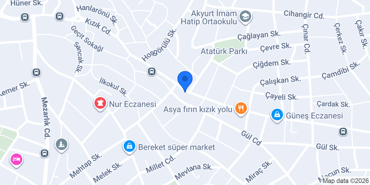 Berat İnşaat Emlak akyurt konumu