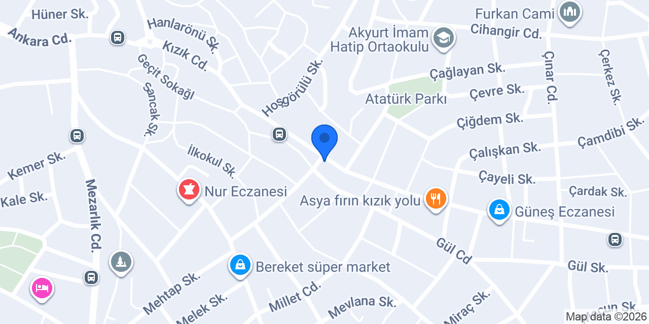Akyurt kumaṣcı konumu