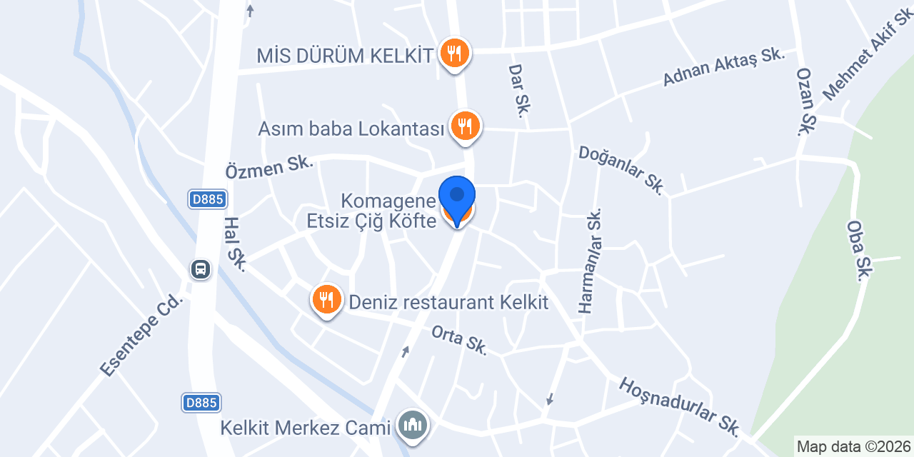 Komagene Etsiz Çiğ Köfte konumu