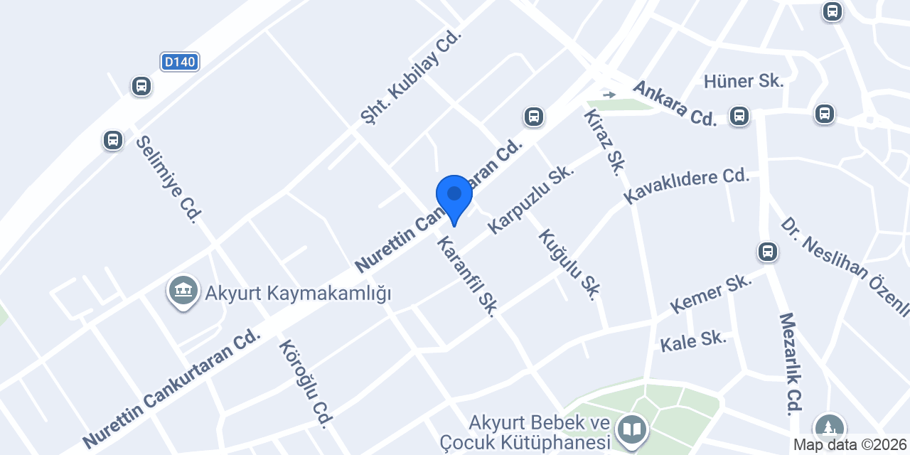 Akyurt İlçe Halk Kütüphanesi konumu