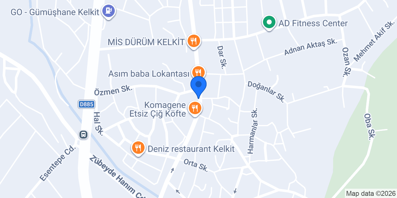 Kelkit meydan restaurant konumu