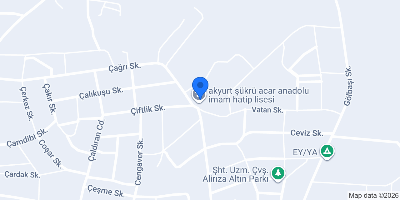 akyurt şükrü acar anadolu imam hatip lisesi konumu