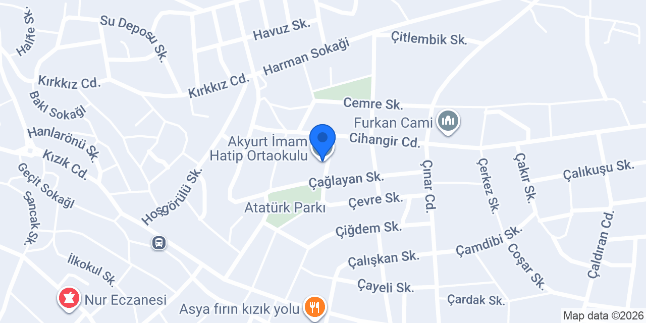 Akyurt İmam Hatip Ortaokulu konumu