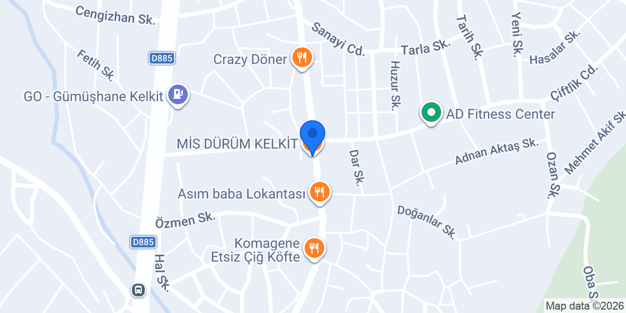 MİS DÜRÜM KELKİT konumu