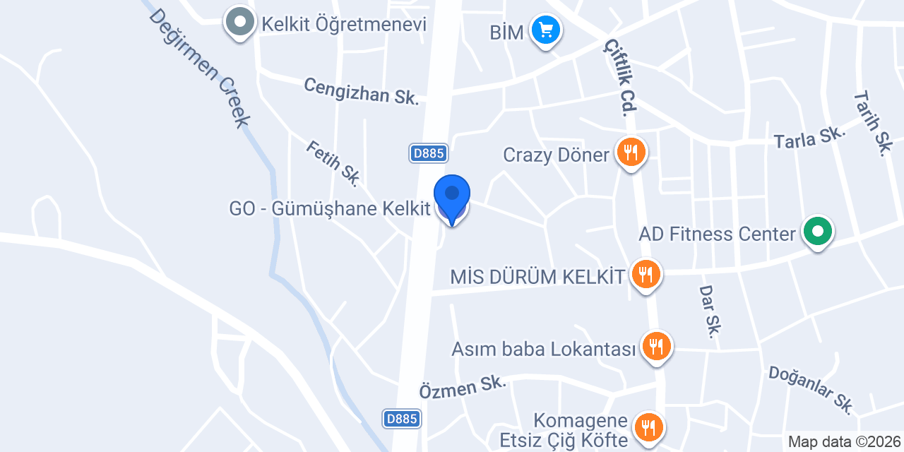 GO - Gümüşhane Kelkit konumu
