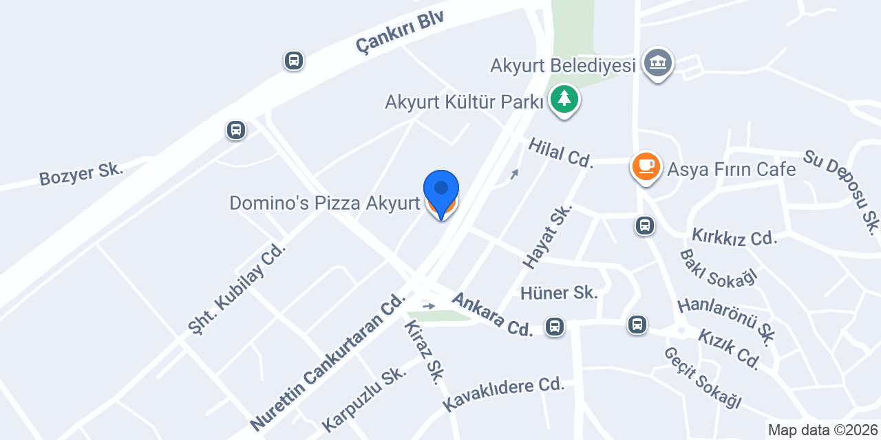 Domino's Pizza Akyurt konumu