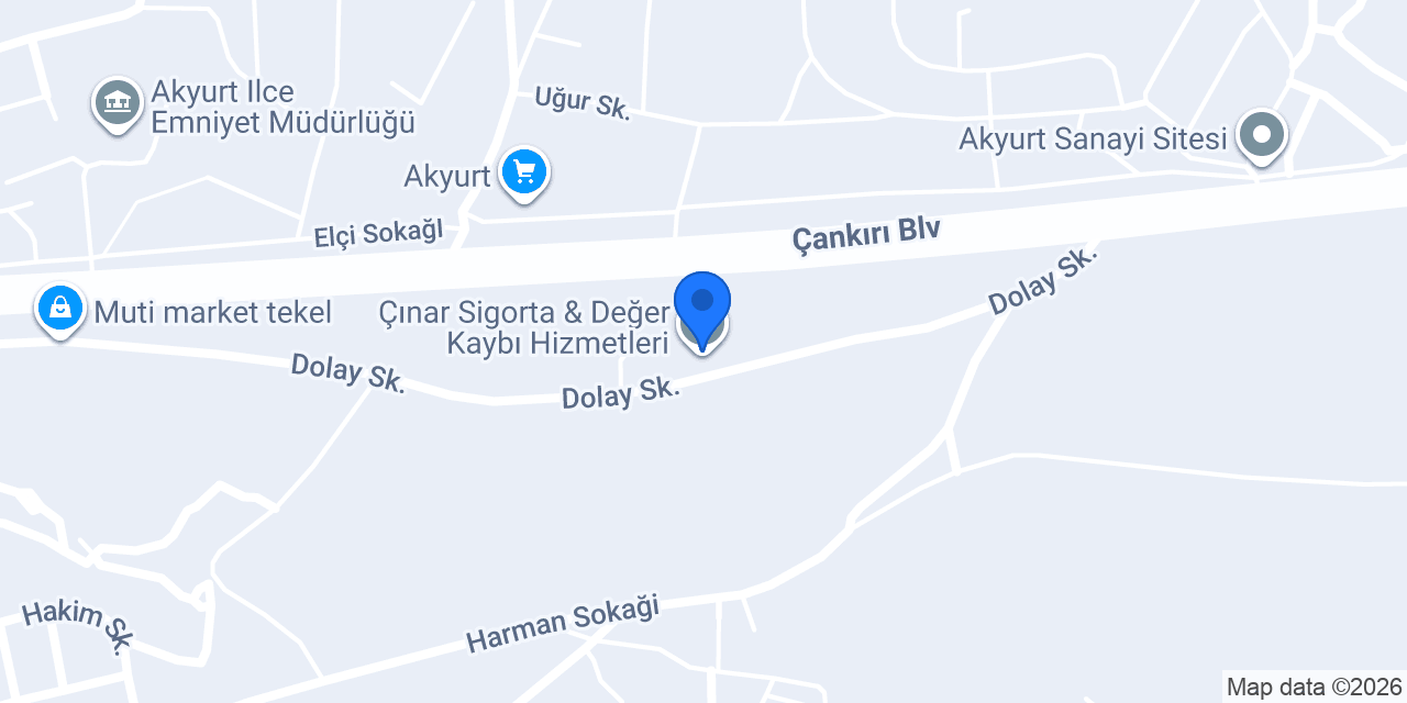 Çınar Sigorta & Değer Kaybı Hizmetleri konumu