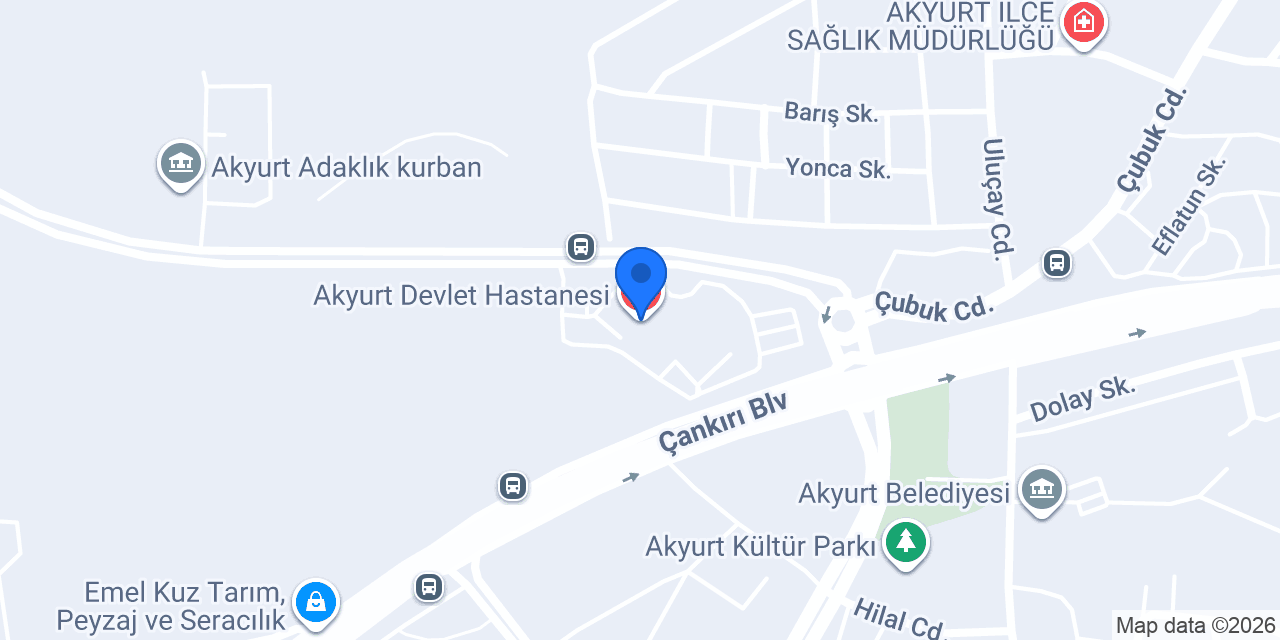 Akyurt Devlet Hastanesi konumu