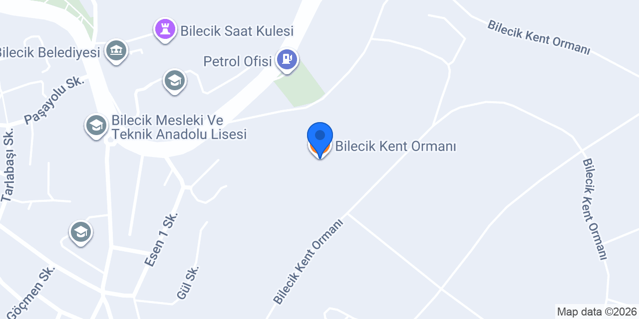 Bilecik Kent Ormanı konumu
