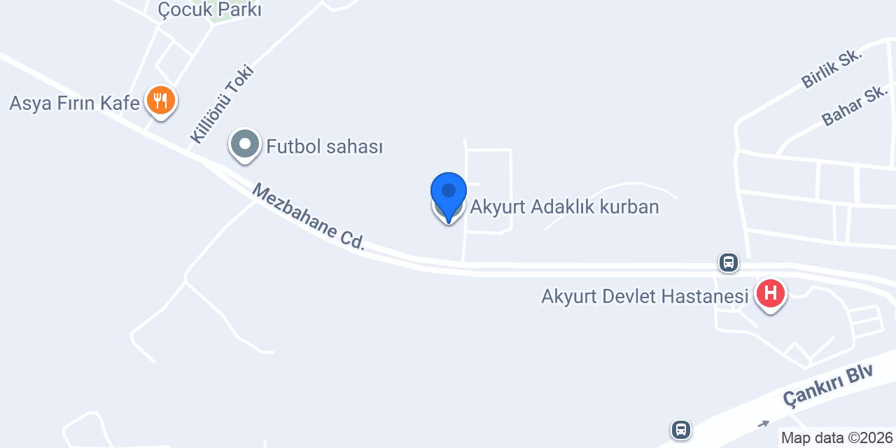 Akyurt Adaklık kurban konumu