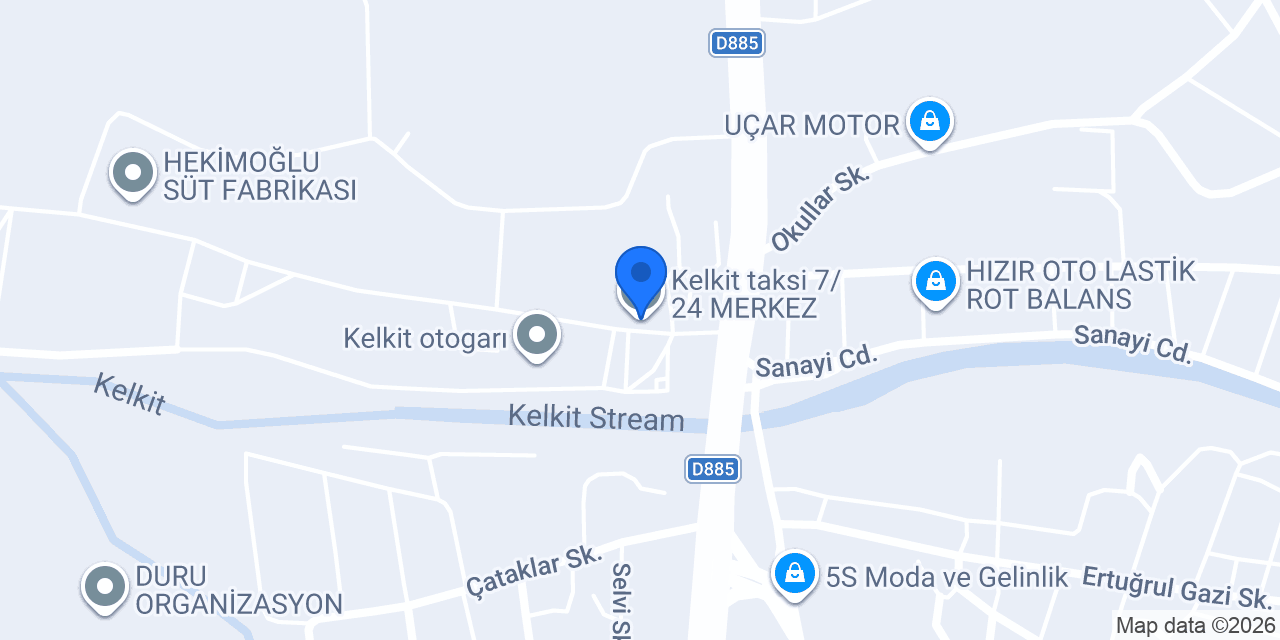 Kelkit taksi 7/24 MERKEZ konumu