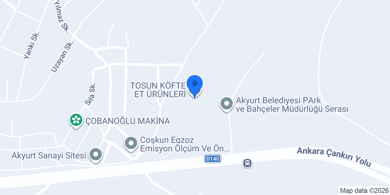 TOSUN KÖFTE ET ÜRÜNLERİ konumu