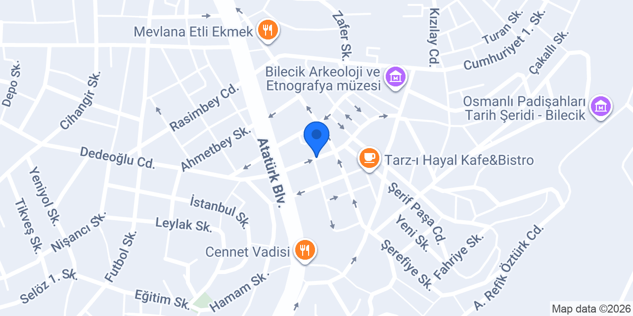 Bilecik Çınar Taksi Durağı konumu