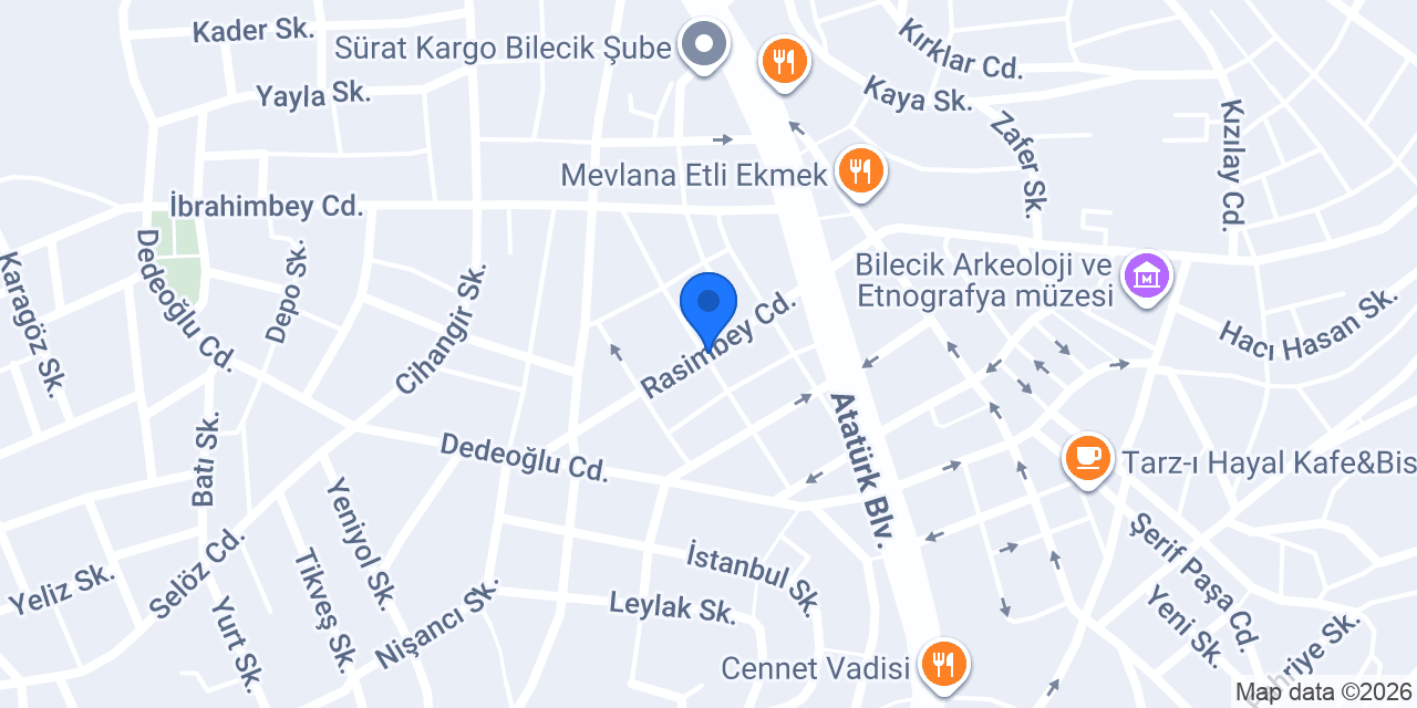 Çatı Cafe Restaurant konumu