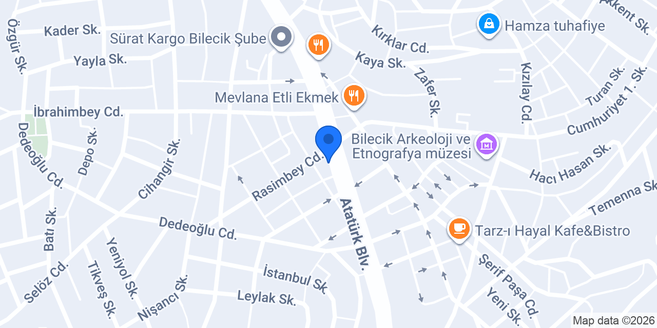 Yapı Kredi - Bilecik Şubesi konumu