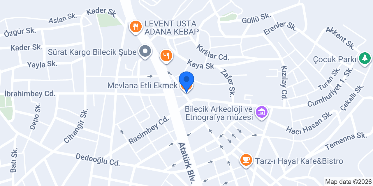 Mevlana Etli Ekmek konumu
