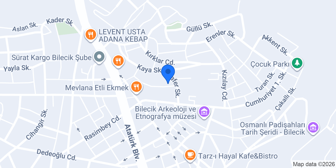 Bilecik Defterdarlığı konumu