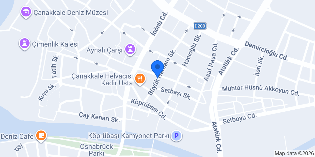 Çanakkale Büyük Hamam konumu