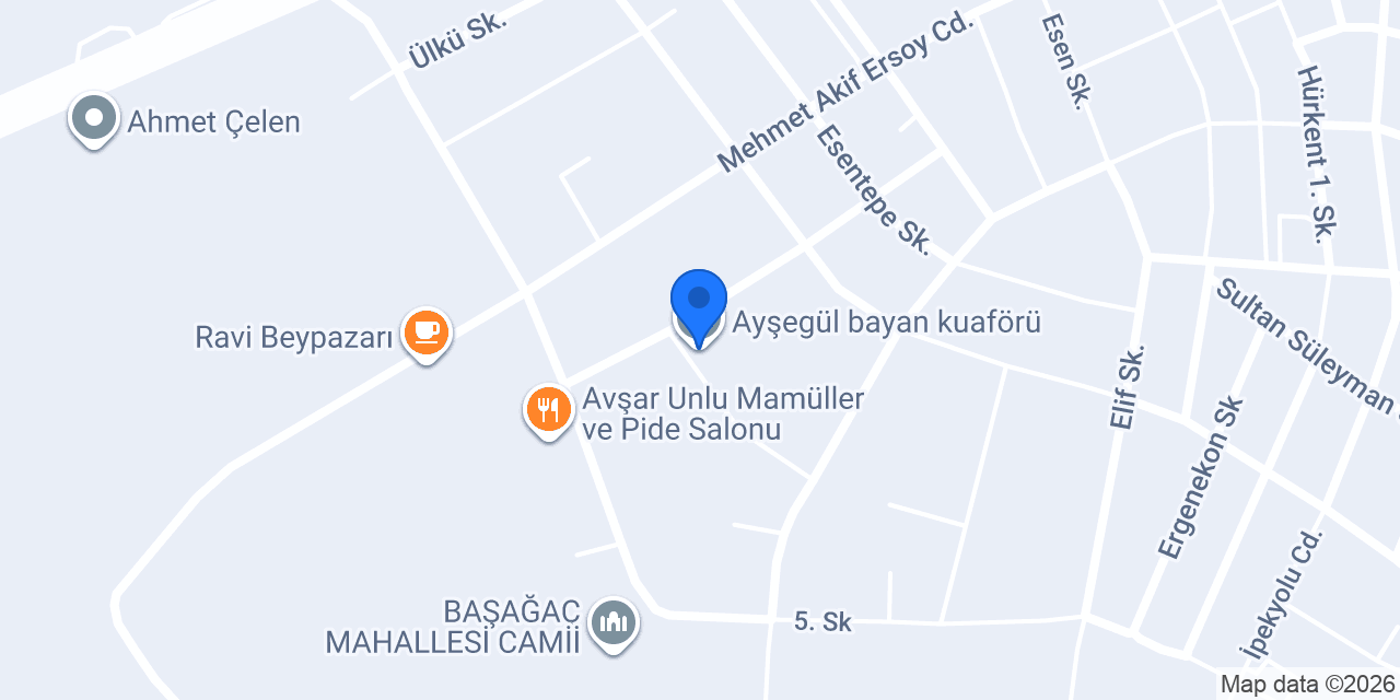 Ayşegül bayan kuaförü konumu