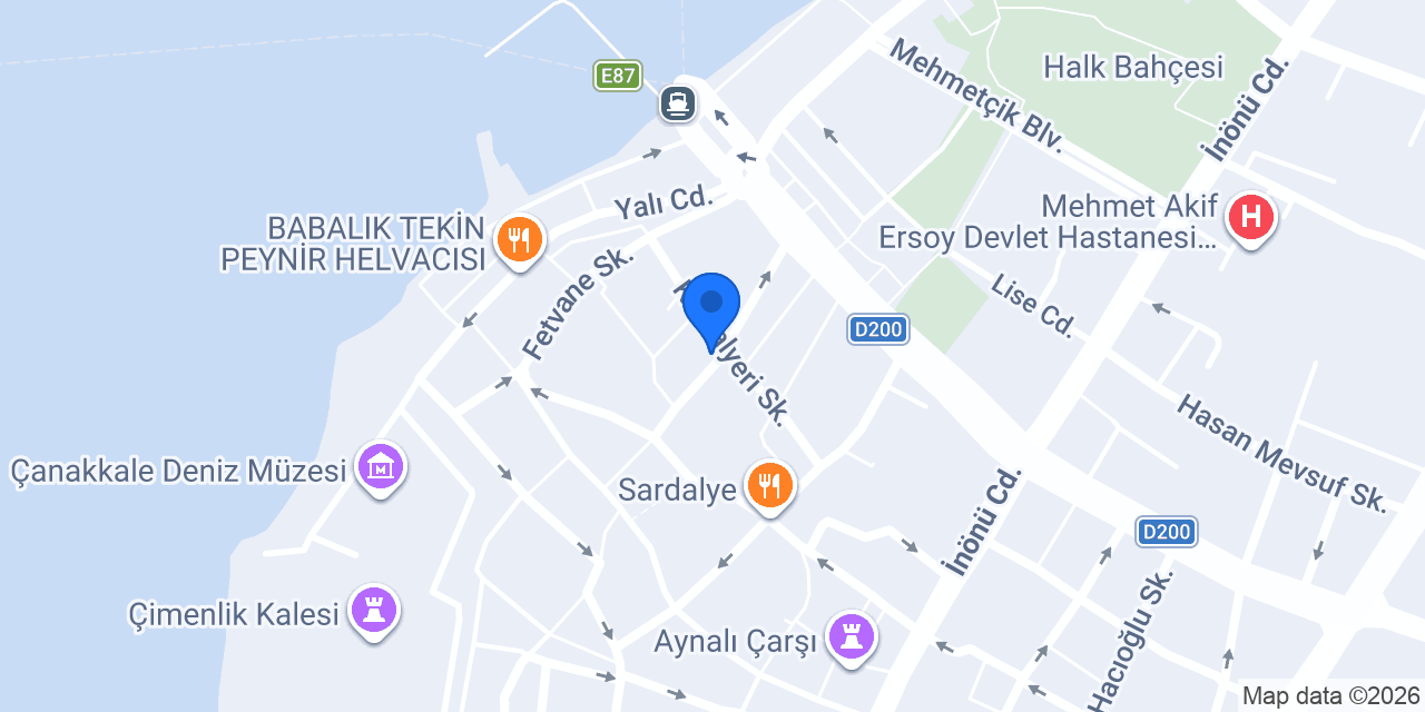 Çanakkale Boğaz Pansiyon konumu