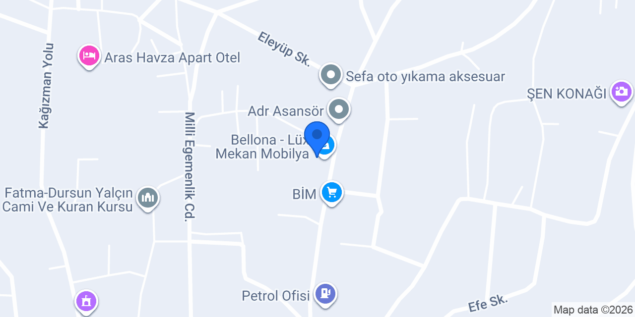 Bellona - Lüx Mekan Mobilya konumu