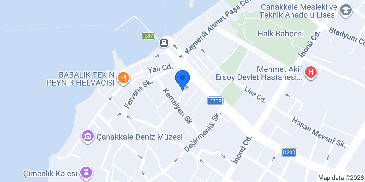 Çanakkale 17 Pansiyon konumu