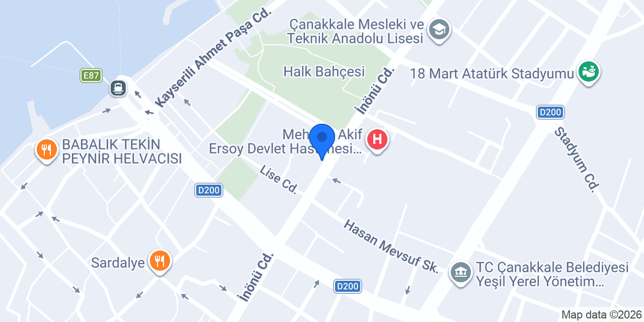Ptt-Çanakkale Baş Müdürlüğü konumu