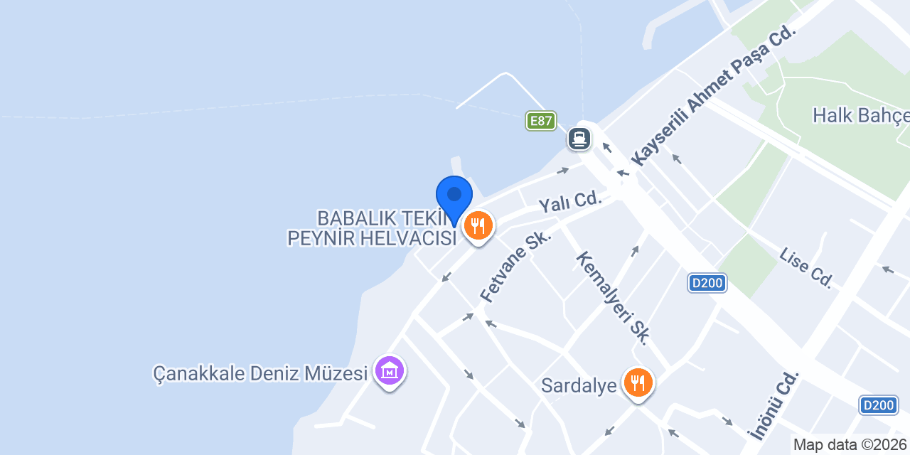 Yalova Restaurant Çanakkale konumu