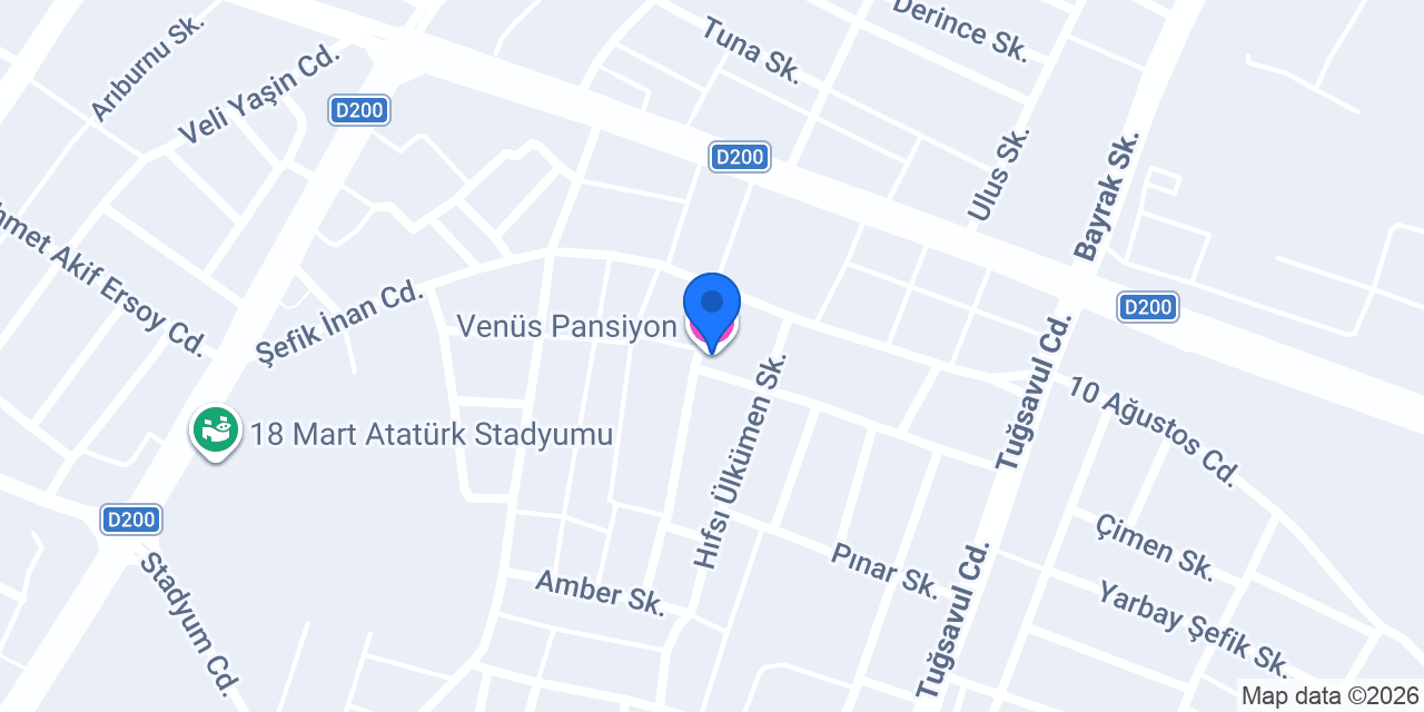 Venüs Pansiyon konumu