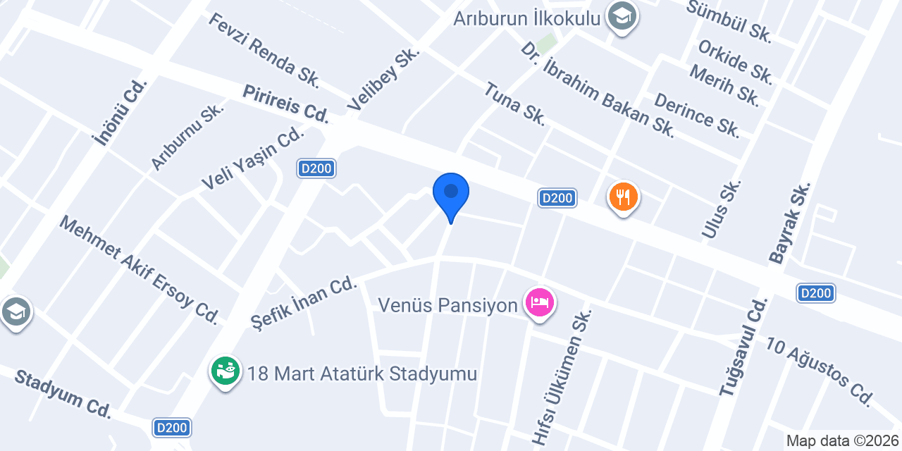 Damla Döner konumu