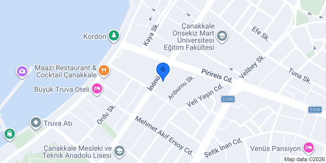 Taşkın Taksi Çanakkale konumu
