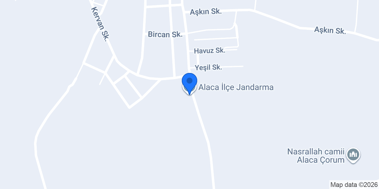 Alaca İlçe Jandarma konumu