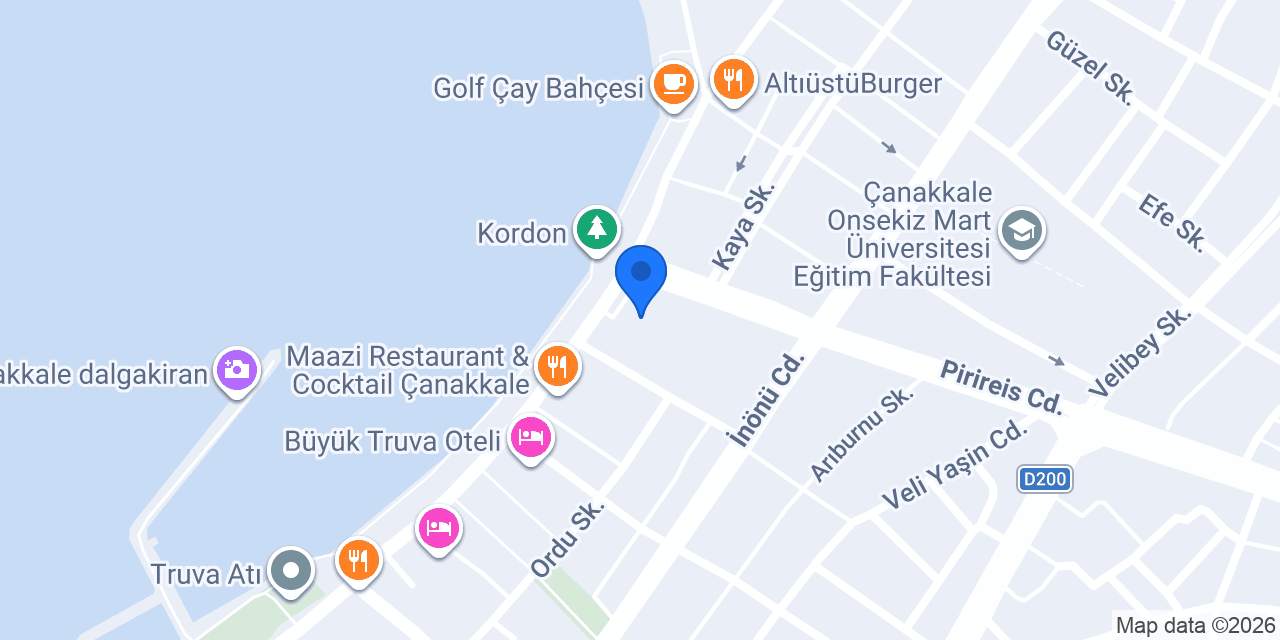 Çanakkale Subay Orduevi konumu