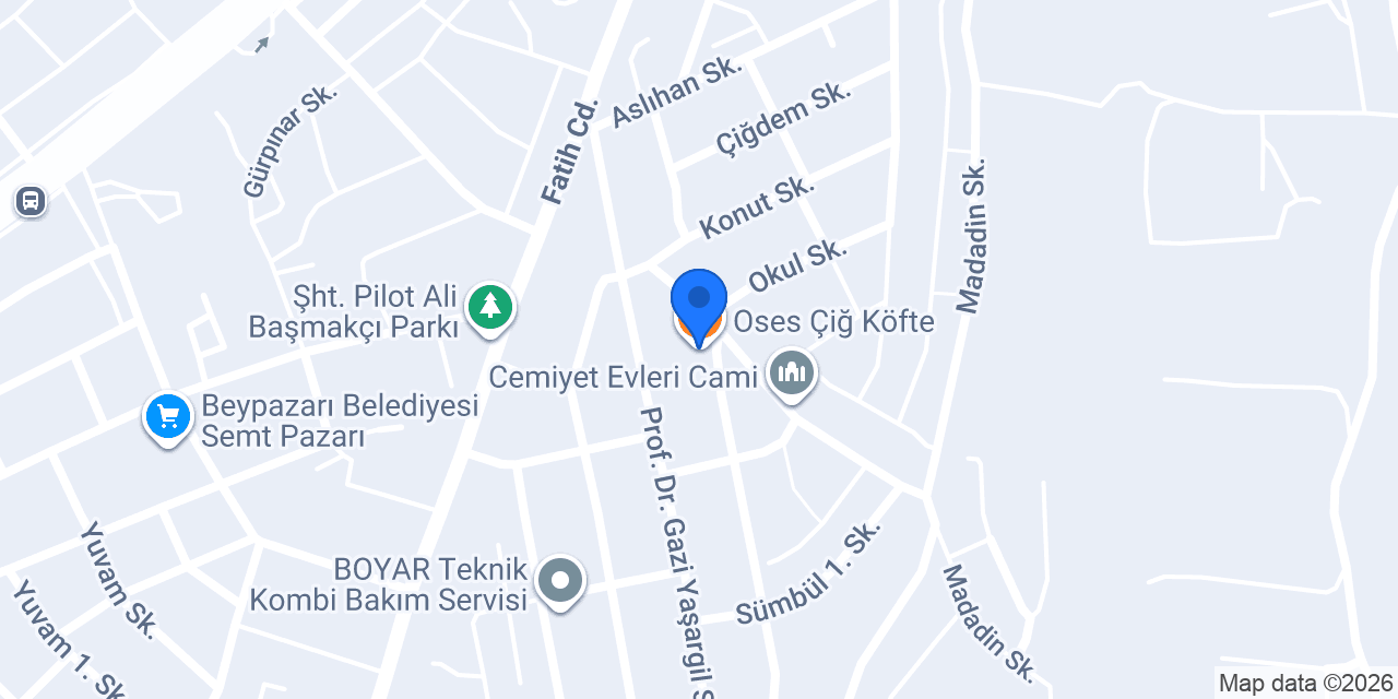 Oses Çiğ Köfte konumu