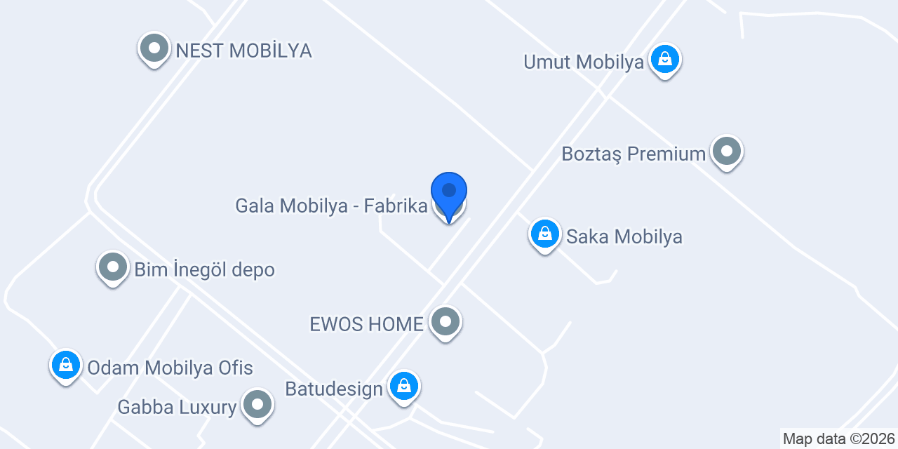 Gala Mobilya - Fabrika konumu