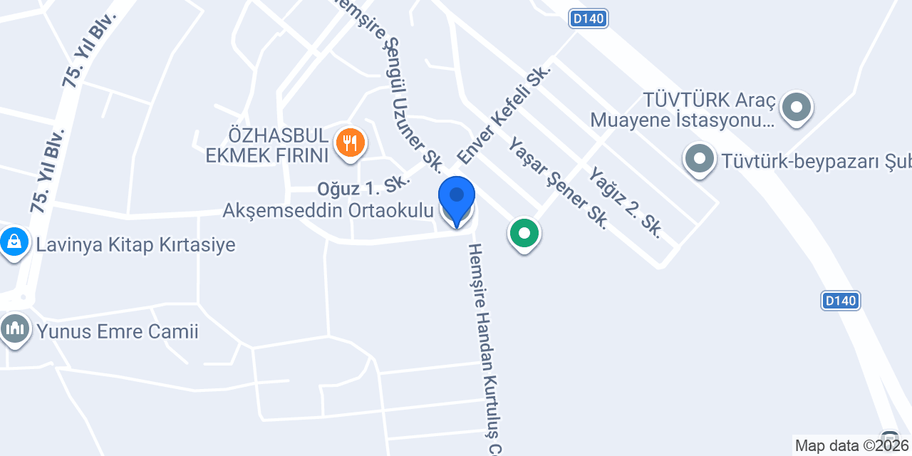 Akşemseddin Ortaokulu konumu