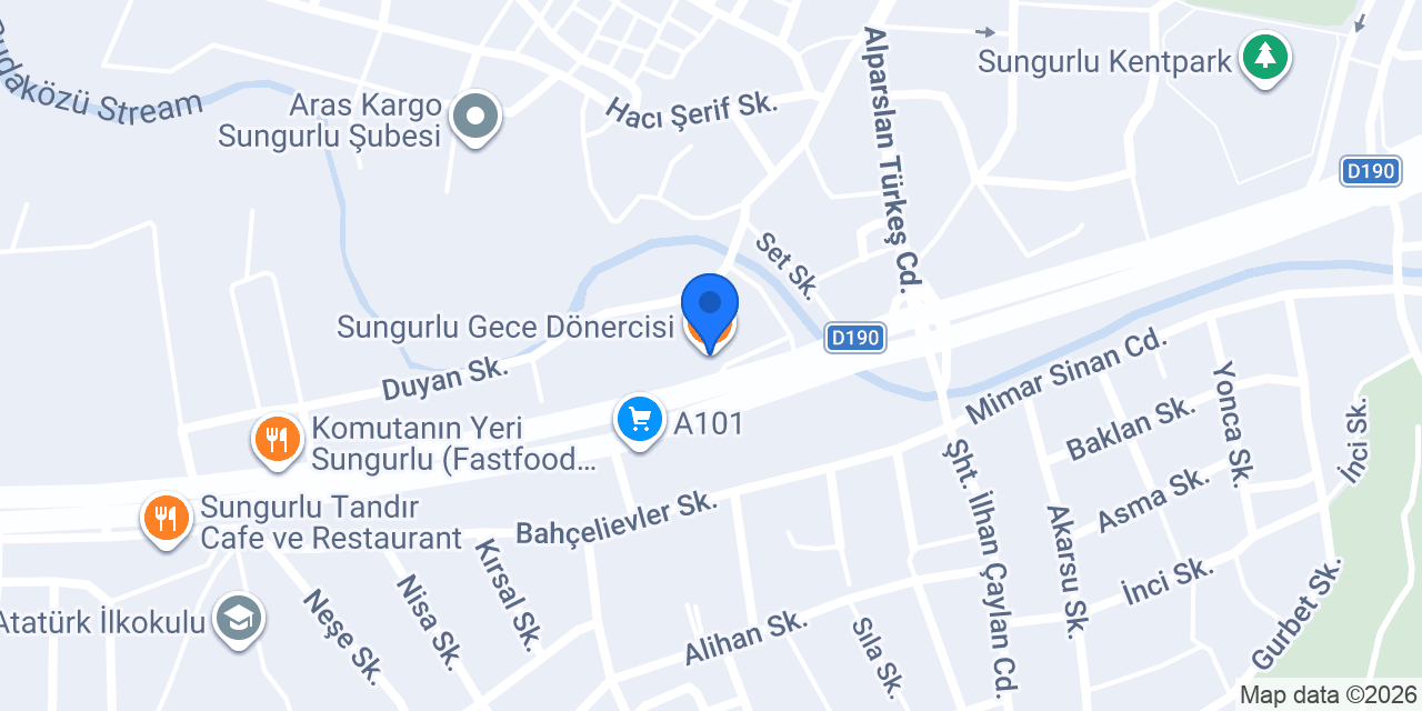 Sungurlu Gece Dönercisi konumu