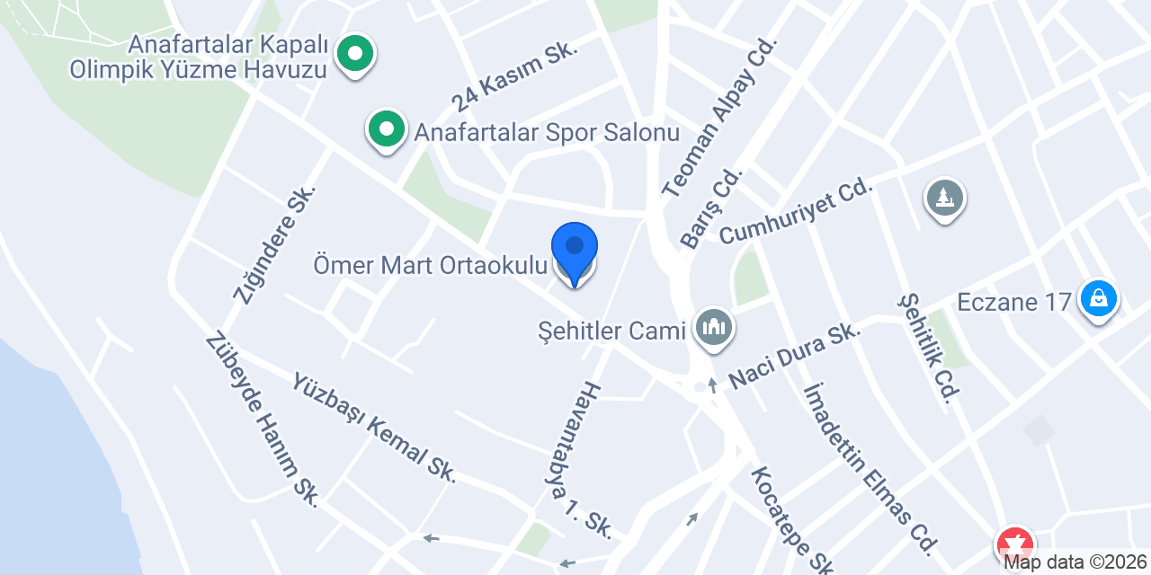 Ömer Mart Ortaokulu konumu