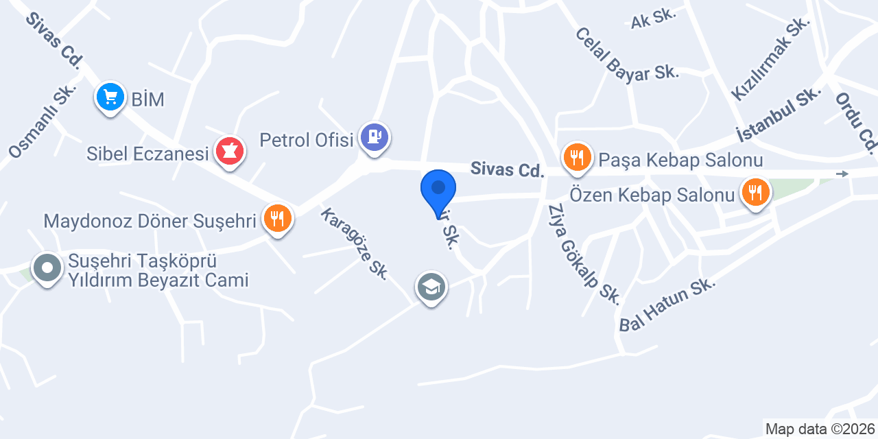 Telekom taksi Suşehri konumu