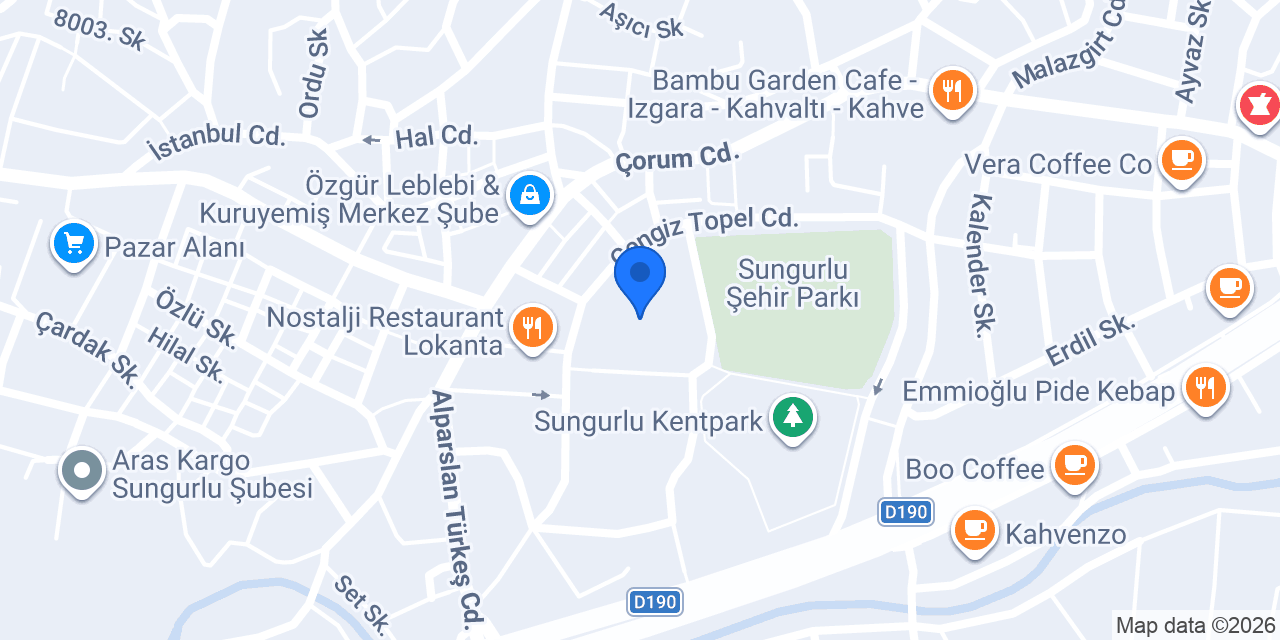 Sungurlu Anadolu Lisesi konumu